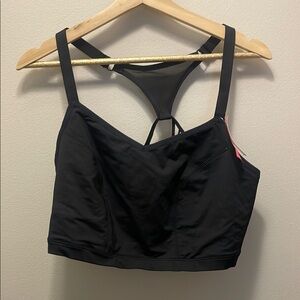 Black Racerback Sports Bra with Compression Support